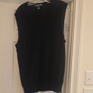 Saks Fifth Avenue Black V-Neck Sweater Vest